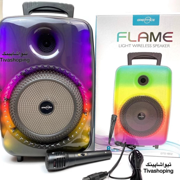 اسپیکر بلوتوثی قابل حمل میکروفون دار گریت نایس مدل GTS-1802